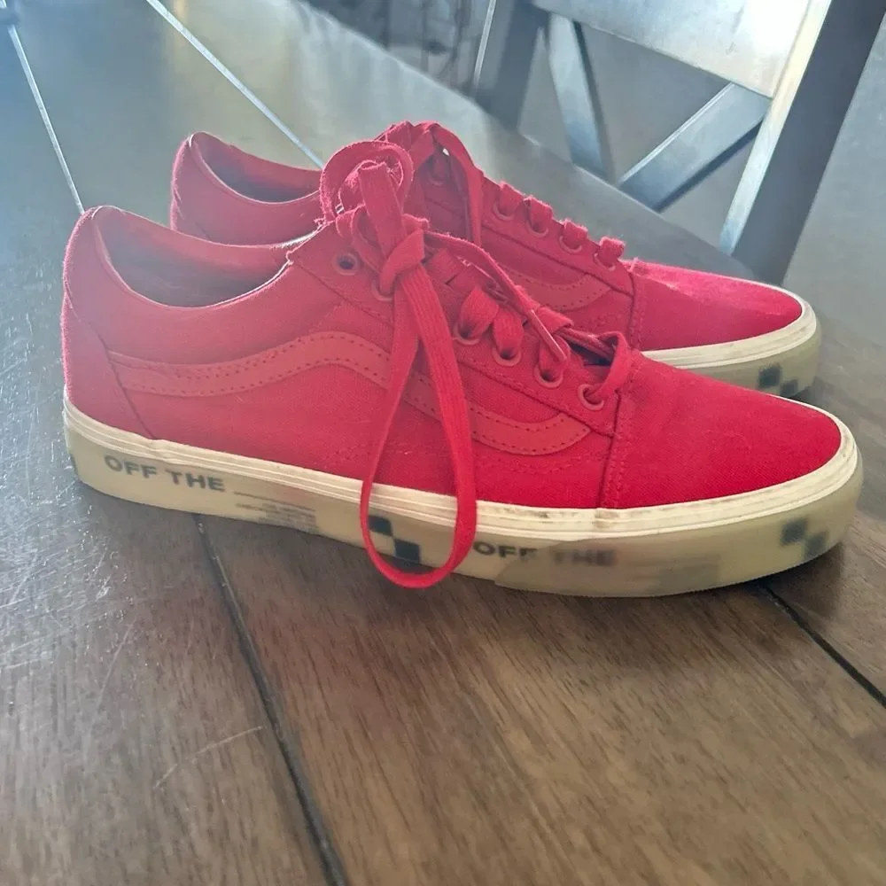 Vans Old Skool Low Top Sneakers Red Canvas Men’s Size 7– Off The Wall